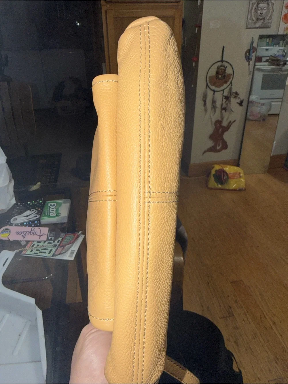 Tignanello Tan Leather Crossbody Bag with Front Zip Pocket AUTHENTIC BAG